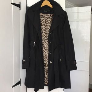 Calvin Klein black rain trench coat